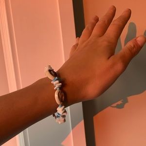 Fun blue and white shell bracelets
